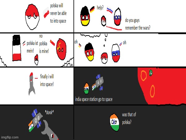 polska into space? | image tagged in countryballs | made w/ Imgflip meme maker