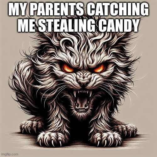 MY PARENTS CATCHING ME STEALING CANDY | image tagged in cats | made w/ Imgflip meme maker