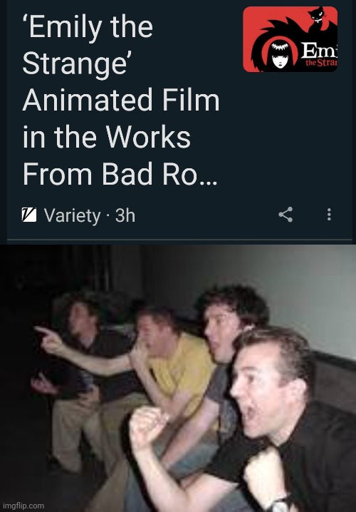 My Opinion/Reaction about Emily the Strange getting the animated film treatment by Warner Bros Pictures Animation: | image tagged in reaction guys,meme,emily the strange,warner bros,news,opinion | made w/ Imgflip meme maker