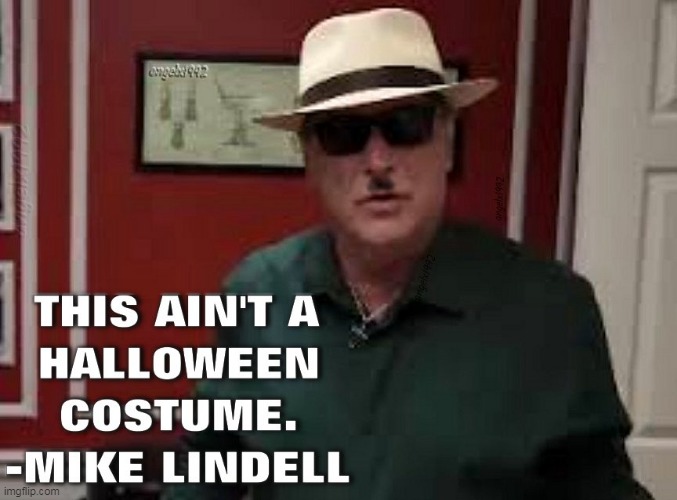 image tagged in halloween,costumes,mike lindell,hitler,mypillow,happy halloween | made w/ Imgflip meme maker