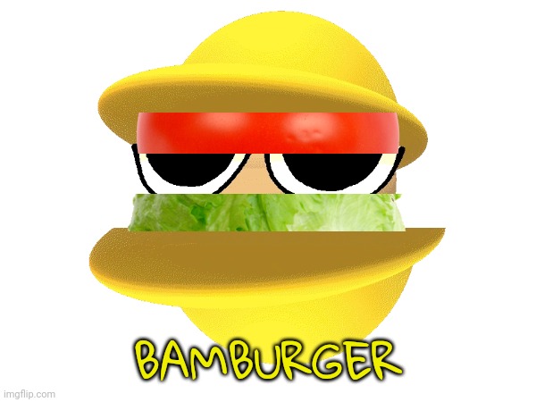 Bamburg + Hamburger = Bamburger | BAMBURGER | image tagged in bamburg,dave and bambi,memes,blursed,hamburger,wordplay | made w/ Imgflip meme maker