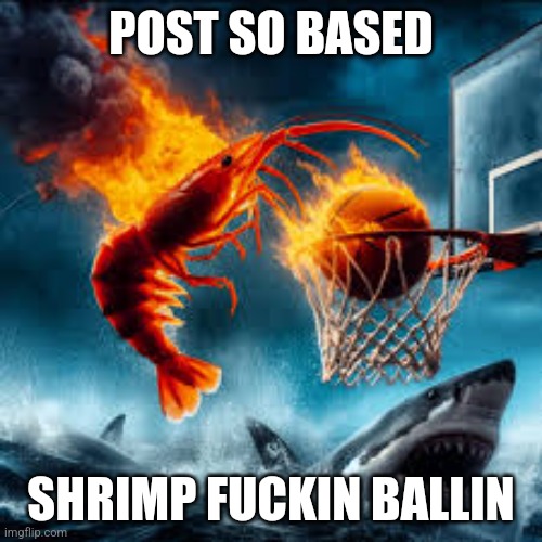 Ballin shrimp | POST SO BASED SHRIMP FUCKIN BALLIN | image tagged in ballin shrimp | made w/ Imgflip meme maker