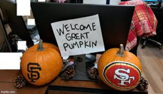 memes by Brad - San Francisco 49er and Giants on Halloween pumpkins | image tagged in funny,sports,san francisco 49ers,giants,halloween,pumpkins | made w/ Imgflip meme maker