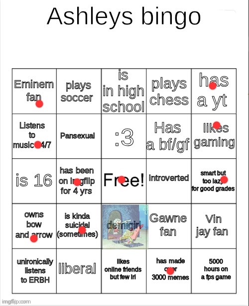 Ashley's bingo | image tagged in ashley's bingo | made w/ Imgflip meme maker