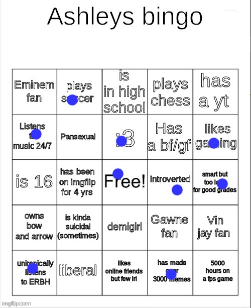 Ashley's bingo | image tagged in ashley's bingo | made w/ Imgflip meme maker