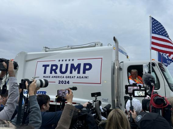 Trump garbage truck Blank Meme Template