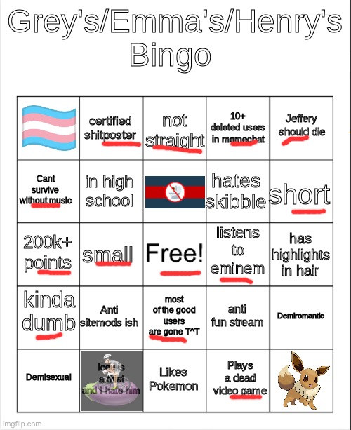 Grey's/Emma's Bingo (Fixed) | image tagged in grey's/emma's bingo fixed | made w/ Imgflip meme maker