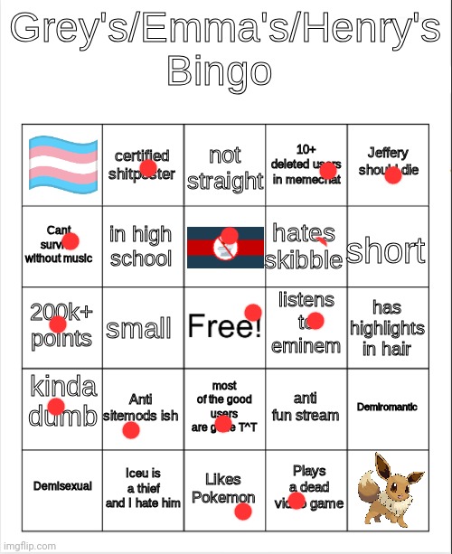 Grey's/Emma's Bingo (Fixed) | image tagged in grey's/emma's bingo fixed | made w/ Imgflip meme maker