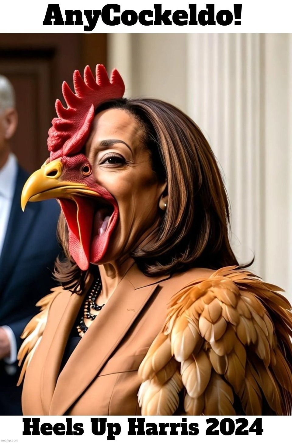 Heels Up Harris 2024 | image tagged in cockadoodledo,anycockledo,blowjobs,nojobs,political prostitute,streetwalker | made w/ Imgflip meme maker