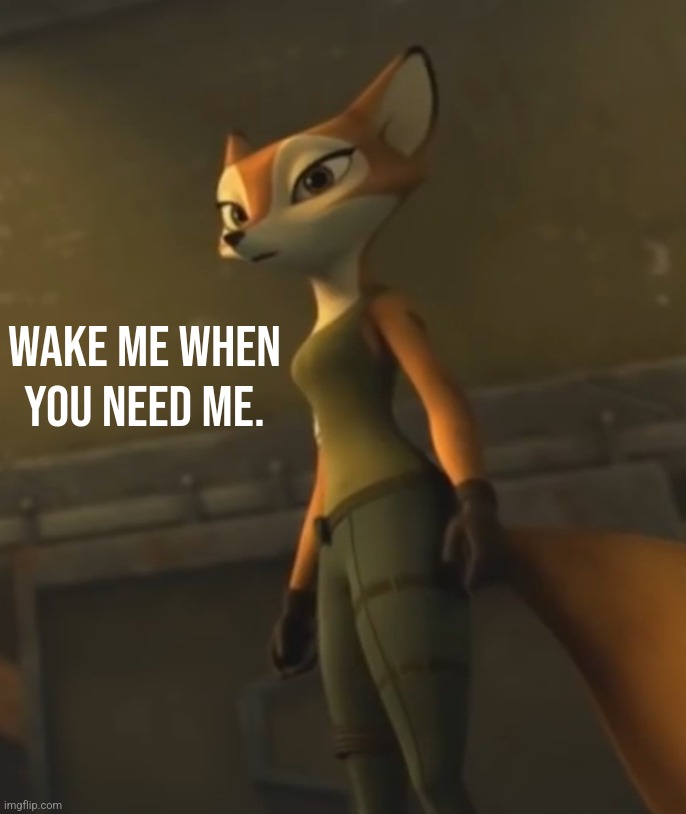 I shall post a little tommarow. | Wake me when you need me. | image tagged in vix foxston spark a space tail | made w/ Imgflip meme maker