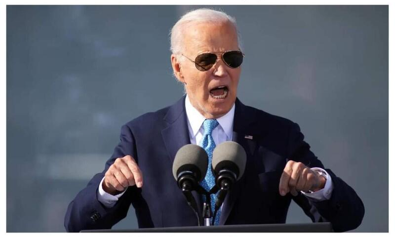 Angry Biden on Mic Blank Meme Template