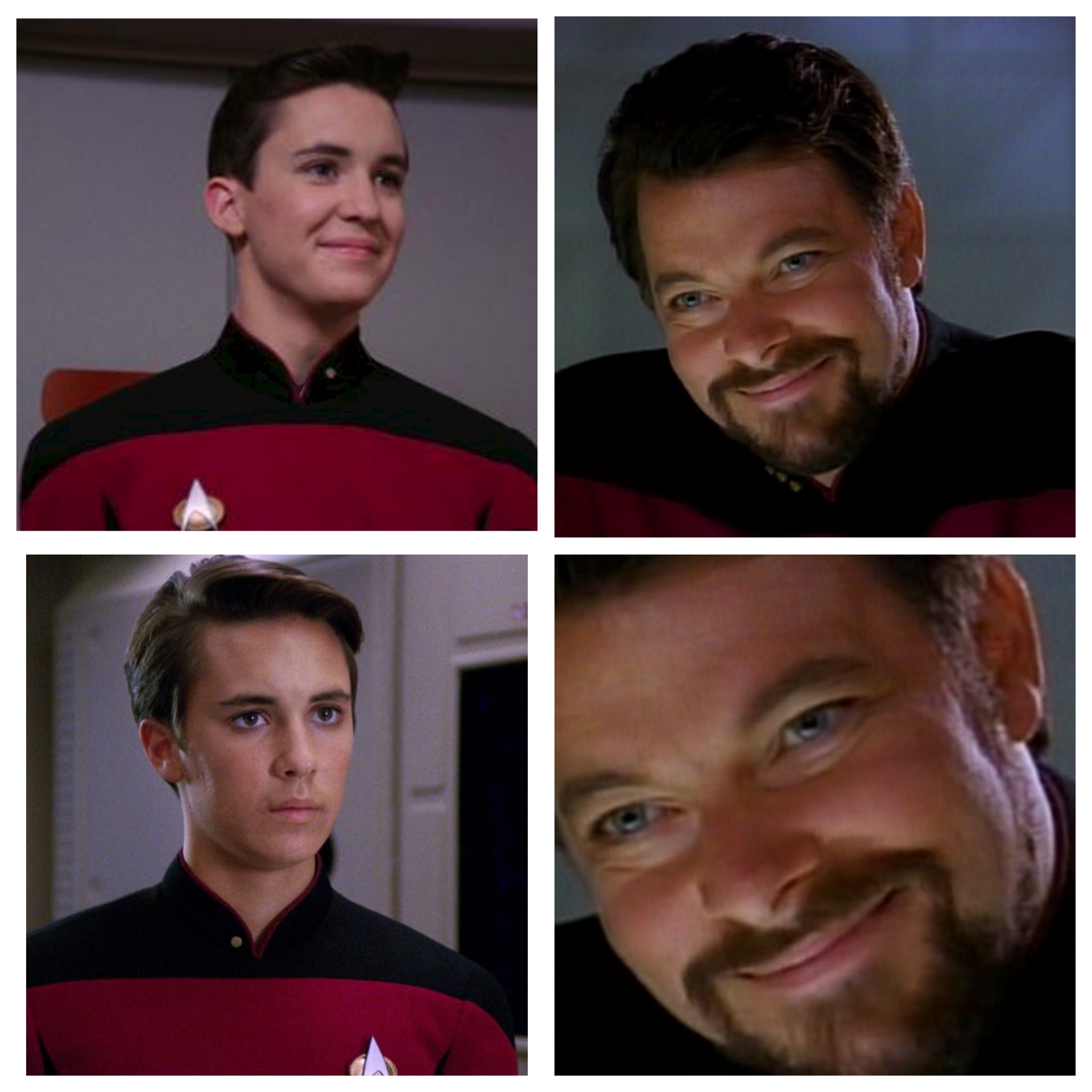 Anakin Padme meme but it's Wesley Crusher and Will Riker Blank Meme Template