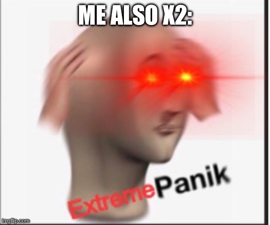 Extreme panik | ME ALSO X2: | image tagged in extreme panik | made w/ Imgflip meme maker