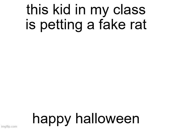 he looks like a rat | this kid in my class is petting a fake rat; happy halloween | image tagged in rat | made w/ Imgflip meme maker