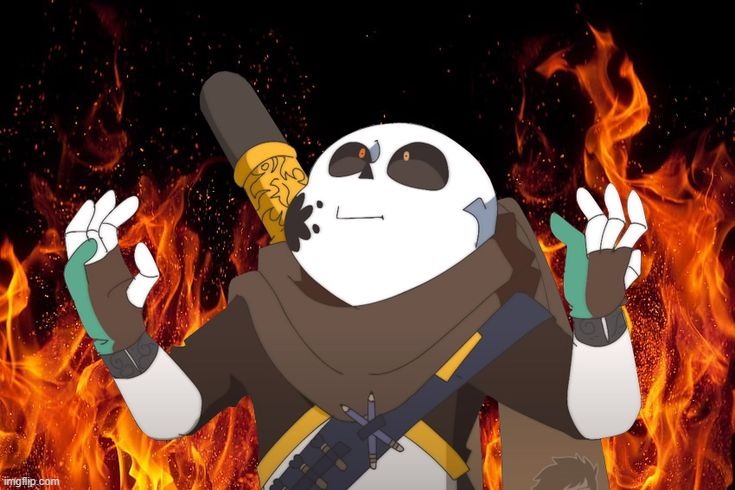 ink Sans on fire | image tagged in ink sans on fire | made w/ Imgflip meme maker