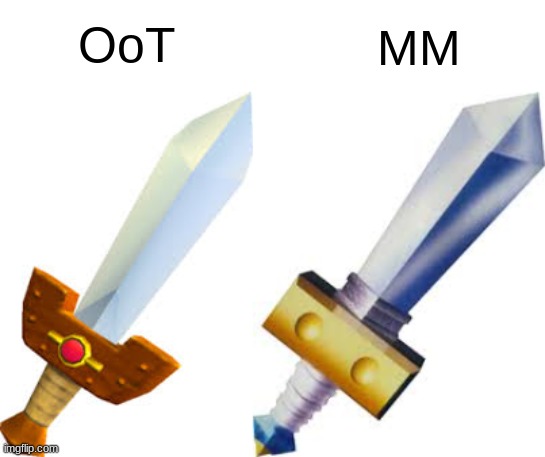 why did nintendo change the kokiri sword? are they stupid? | MM; OoT | made w/ Imgflip meme maker