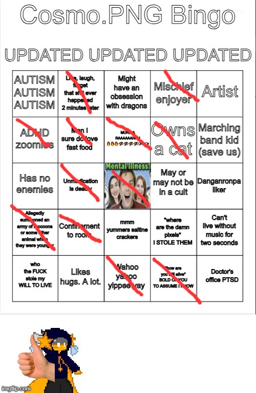 Cosmo.PNG Bingo TRIPLE UPDATED | image tagged in cosmo png bingo triple updated | made w/ Imgflip meme maker