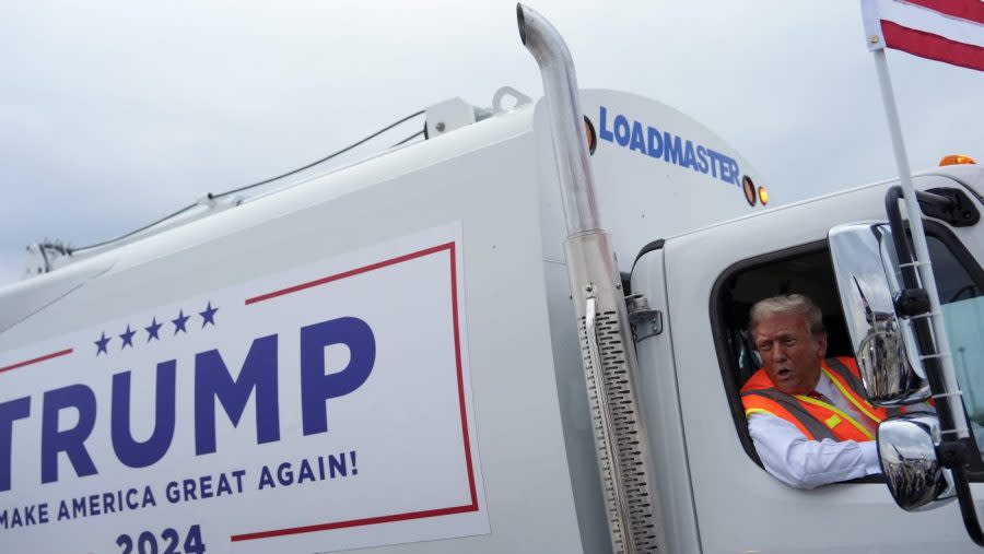 Garbage truck trump Blank Meme Template