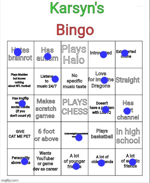 Karsyn's bingo | image tagged in karsyn's bingo | made w/ Imgflip meme maker