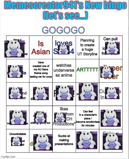 Memescreator941's New Bingo | image tagged in memescreator941's new bingo | made w/ Imgflip meme maker