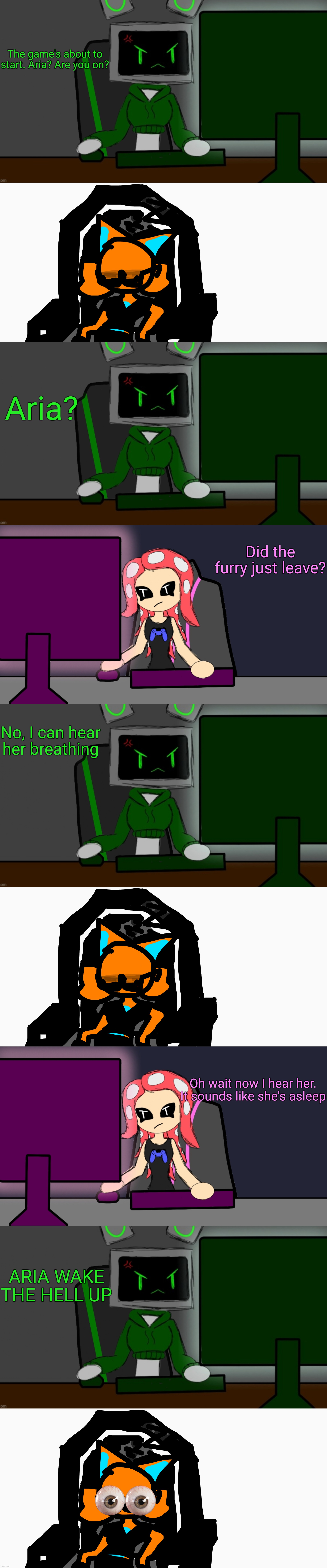 Aria gaming | The game's about to start. Aria? Are you on? Aria? Did the furry just leave? No, I can hear her breathing; Oh wait now I hear her. It sounds like she's asleep; ARIA WAKE THE HELL UP | image tagged in gamer data v2,gamer poki | made w/ Imgflip meme maker