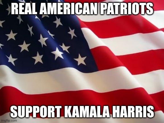 real american patriots | REAL AMERICAN PATRIOTS; SUPPORT KAMALA HARRIS | image tagged in american flag | made w/ Imgflip meme maker