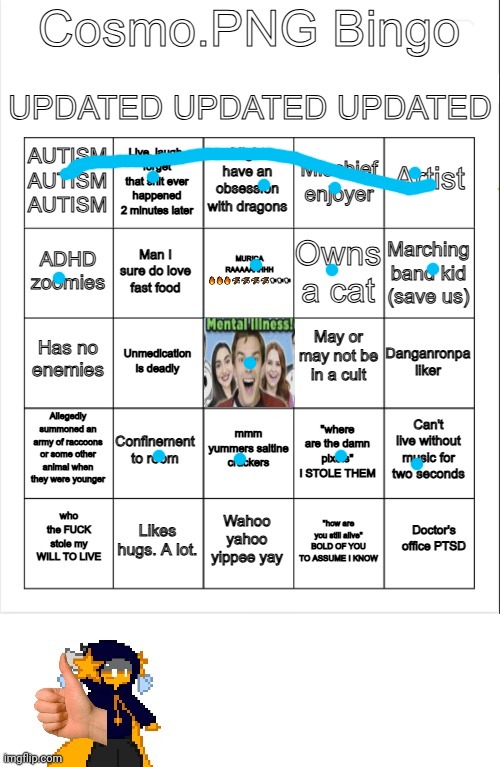 Cosmo.PNG Bingo TRIPLE UPDATED | image tagged in cosmo png bingo triple updated | made w/ Imgflip meme maker
