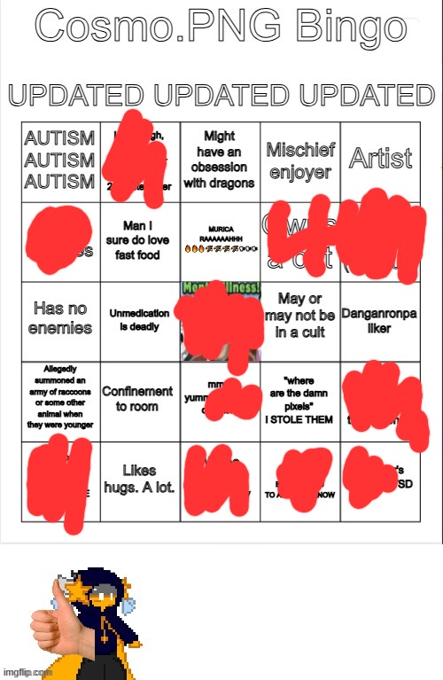 Cosmo.PNG Bingo TRIPLE UPDATED | image tagged in cosmo png bingo triple updated | made w/ Imgflip meme maker