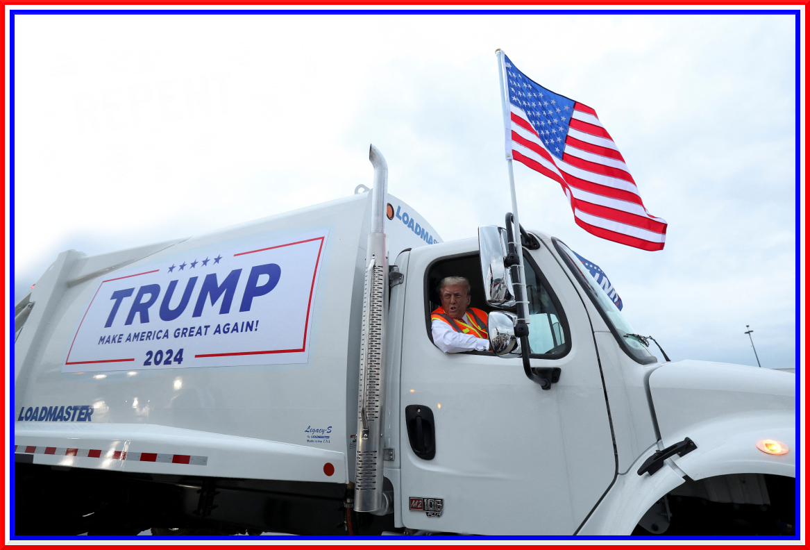 High Quality TRUMP GARBAGE TRUCK 02 Blank Meme Template