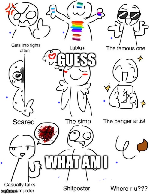 Which one am i | GUESS; WHAT AM I | image tagged in which one am i | made w/ Imgflip meme maker