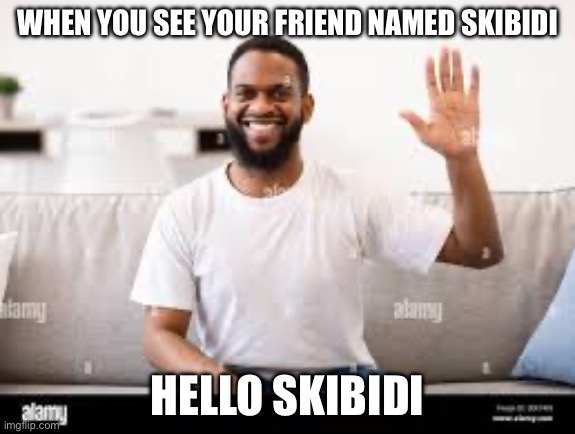 WHEN YOU SEE YOUR FRIEND NAMED SKIBIDI; HELLO SKIBIDI | made w/ Imgflip meme maker