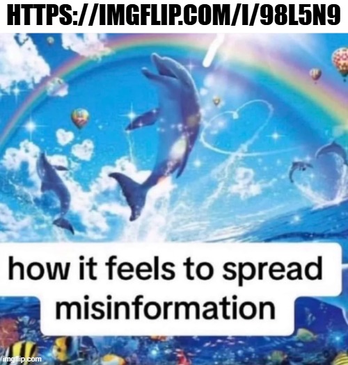 How it feels to spread misinformation | HTTPS://IMGFLIP.COM/I/98L5N9 | image tagged in how it feels to spread misinformation | made w/ Imgflip meme maker