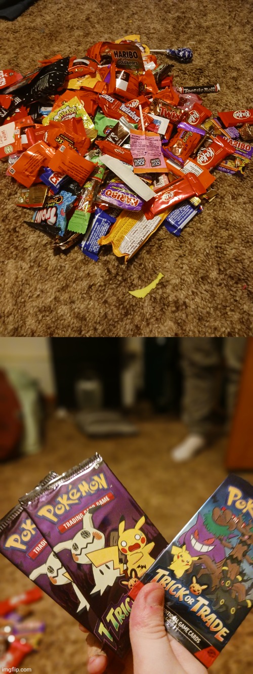 Candy and pokemon cards! | made w/ Imgflip meme maker