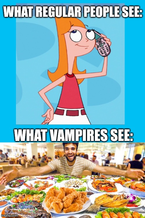 Dumb | WHAT REGULAR PEOPLE SEE:; WHAT VAMPIRES SEE: | image tagged in heads,shoulders,knees,and,toes,knees and toes | made w/ Imgflip meme maker