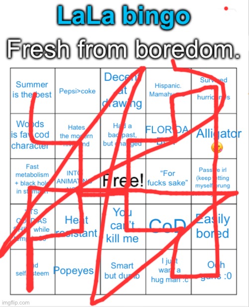 Another LaLa bingo | image tagged in another lala bingo | made w/ Imgflip meme maker