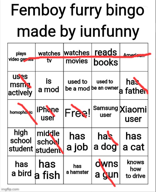 Femboy furry bingo | image tagged in femboy furry bingo | made w/ Imgflip meme maker