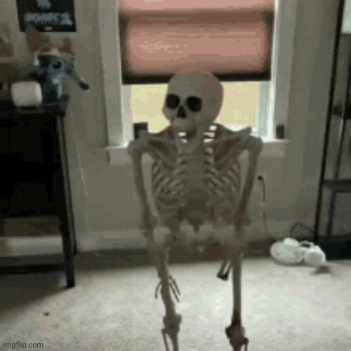 Shocked skeleton falling | image tagged in shocked skeleton falling | made w/ Imgflip meme maker