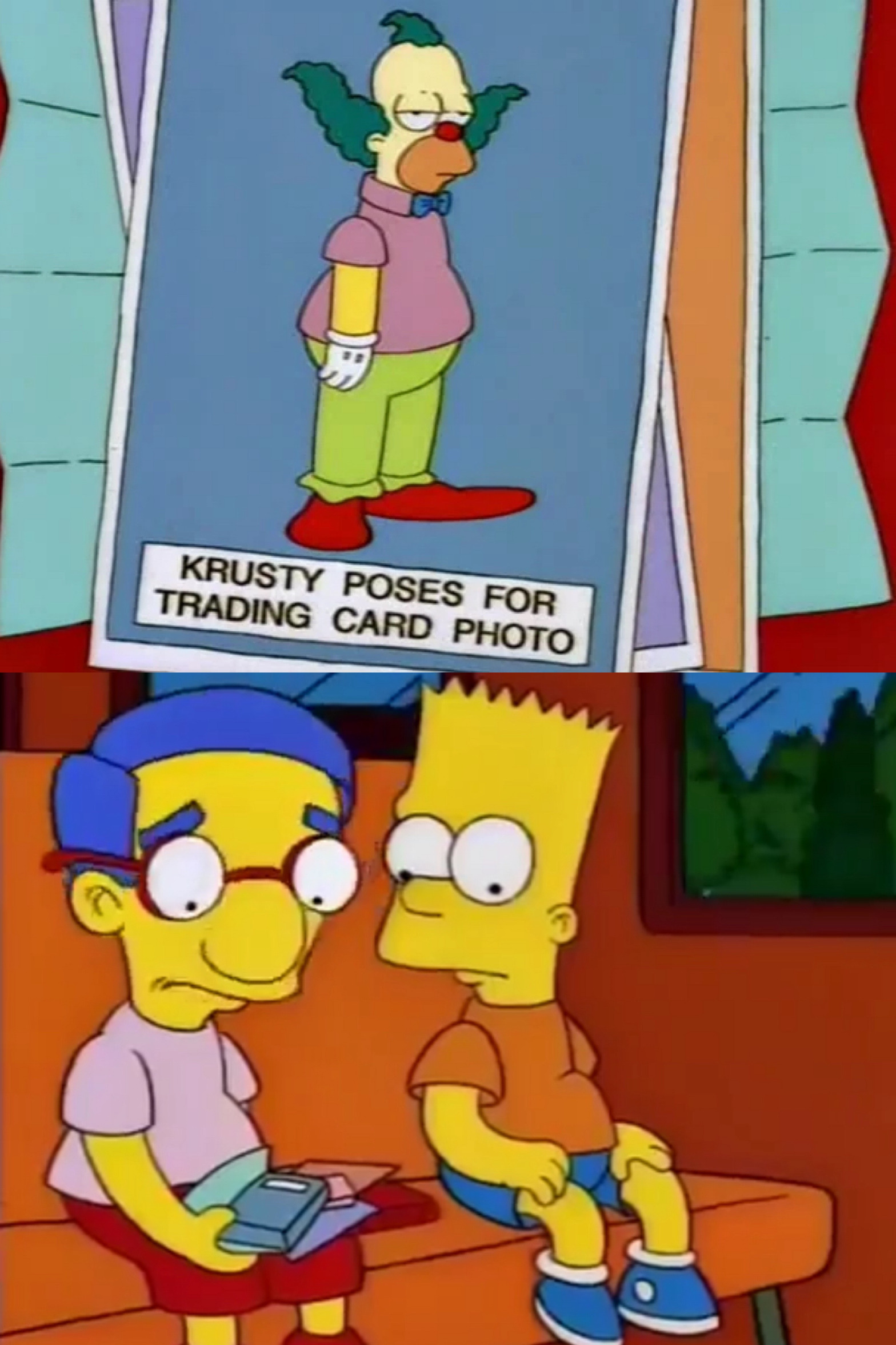 Krusty Poses For Trading Card Photo Blank Meme Template