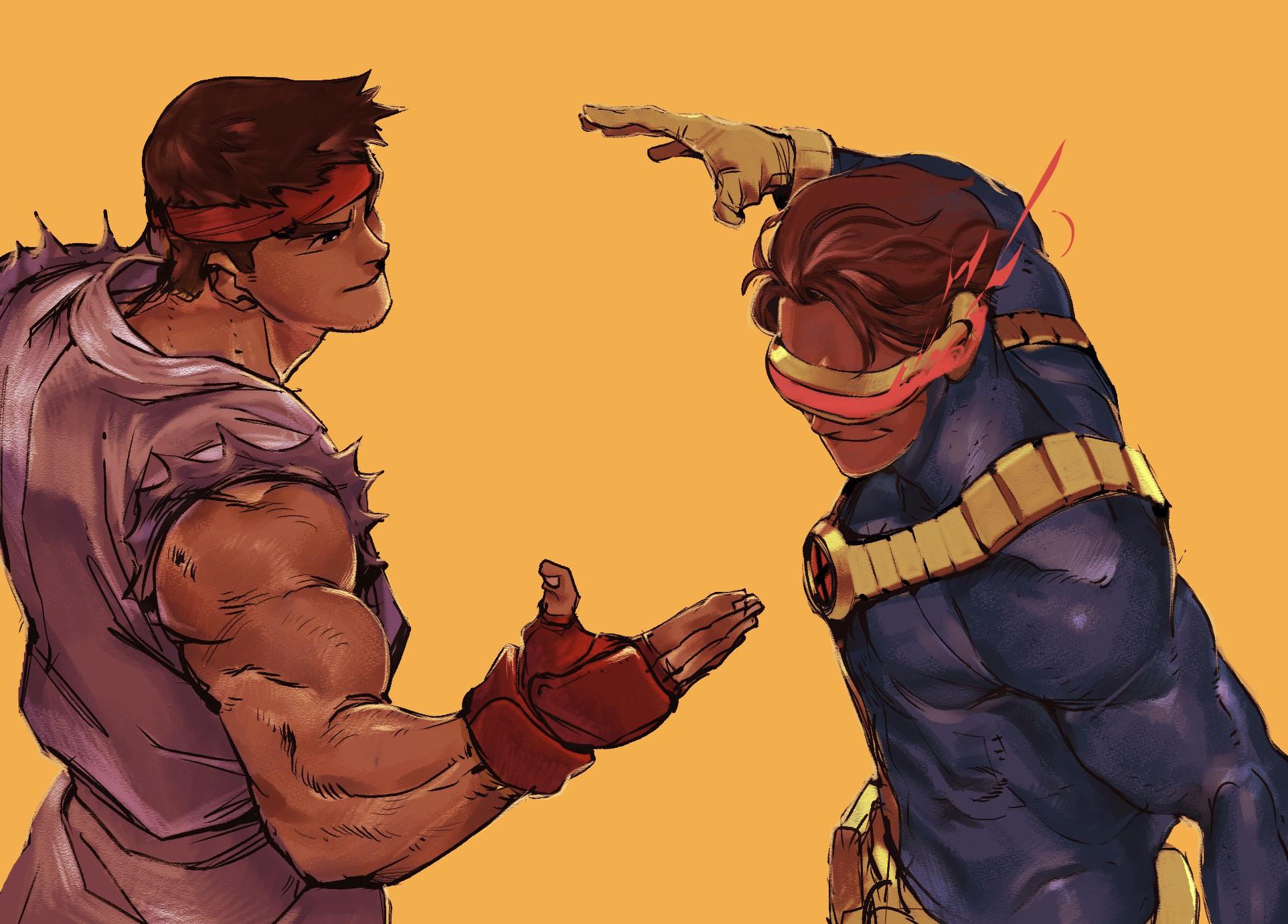 Cyclops and Ken dab up Blank Meme Template