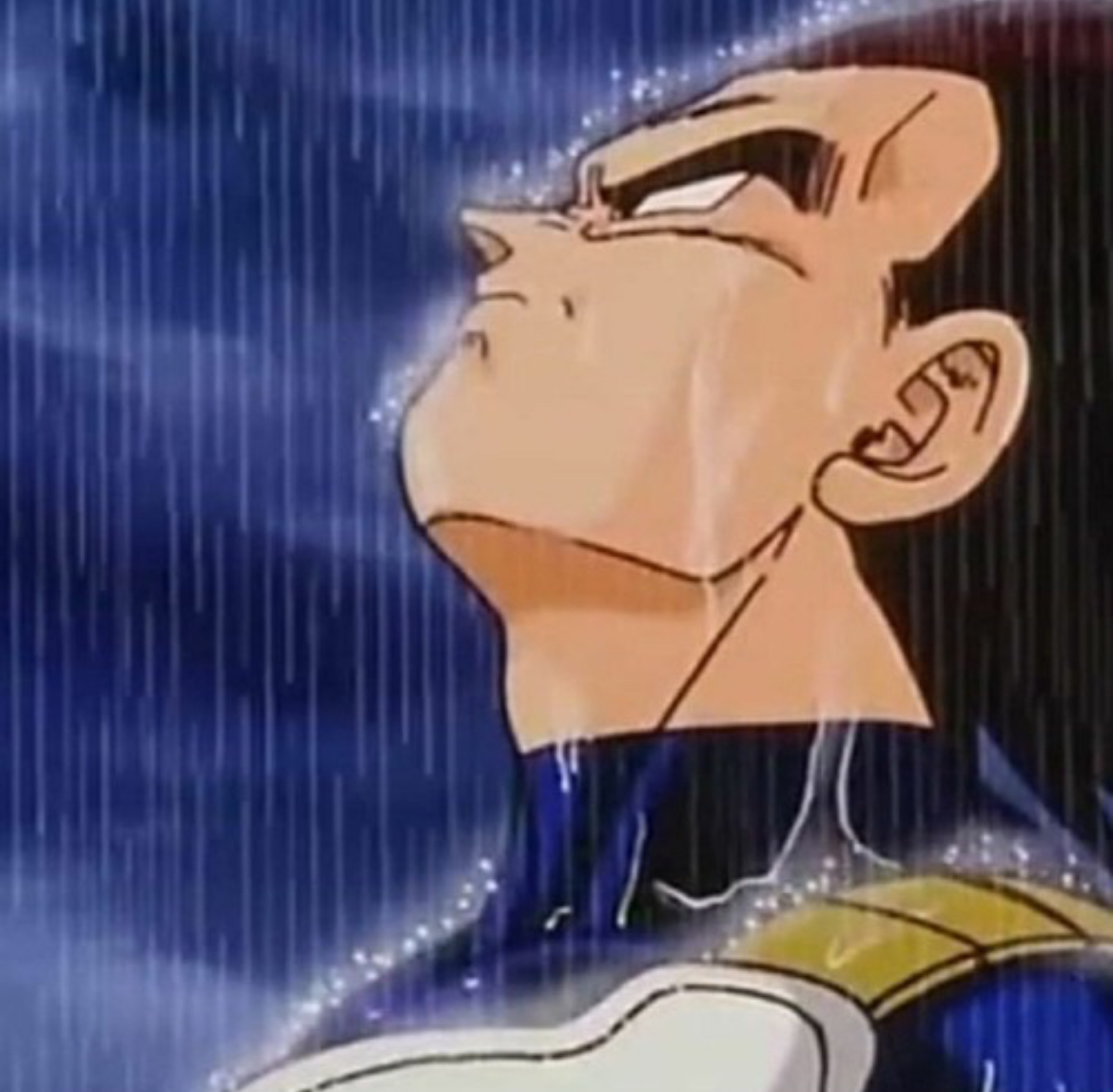 Goku in rain Blank Meme Template