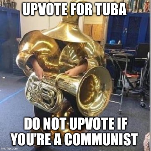 UPVOTE FOR TUBA DO NOT UPVOTE IF YOU’RE A COMMUNIST | image tagged in tuba heavy gunner | made w/ Imgflip meme maker