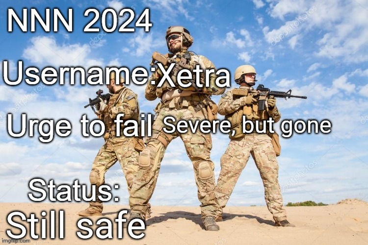 I want Mommy Scarf's cock UwU | Xetra; Severe, but gone; Still safe | image tagged in nnn 2024 progress report | made w/ Imgflip meme maker
