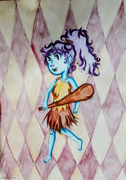 Troll girl drawing | image tagged in drawing,art,troll,creatures,monster,halloween | made w/ Imgflip meme maker