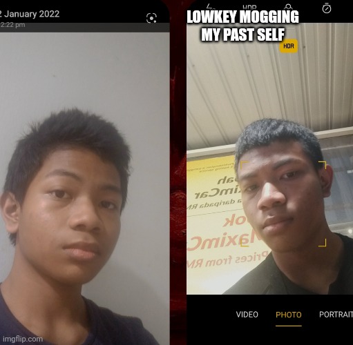 boy vs man basically | LOWKEY MOGGING MY PAST SELF | made w/ Imgflip meme maker