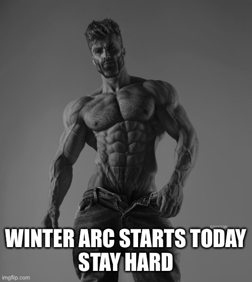 We believe in you, stay strong | WINTER ARC STARTS TODAY
STAY HARD | image tagged in strong man,gigachad,winter arc,self improvement,workout,motivation | made w/ Imgflip meme maker