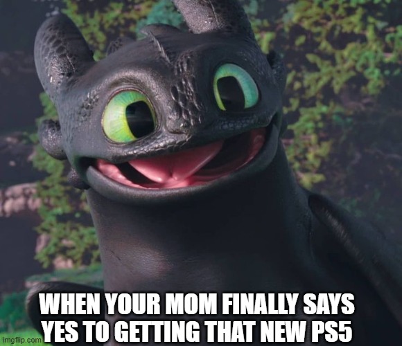 When your mom finally says yes to getting that new PS5 | WHEN YOUR MOM FINALLY SAYS YES TO GETTING THAT NEW PS5 | image tagged in funny meme | made w/ Imgflip meme maker