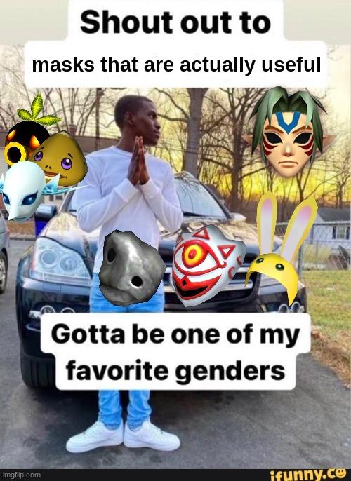 gotta be one of my favorite genders | masks that are actually useful | image tagged in gotta be one of my favorite genders | made w/ Imgflip meme maker