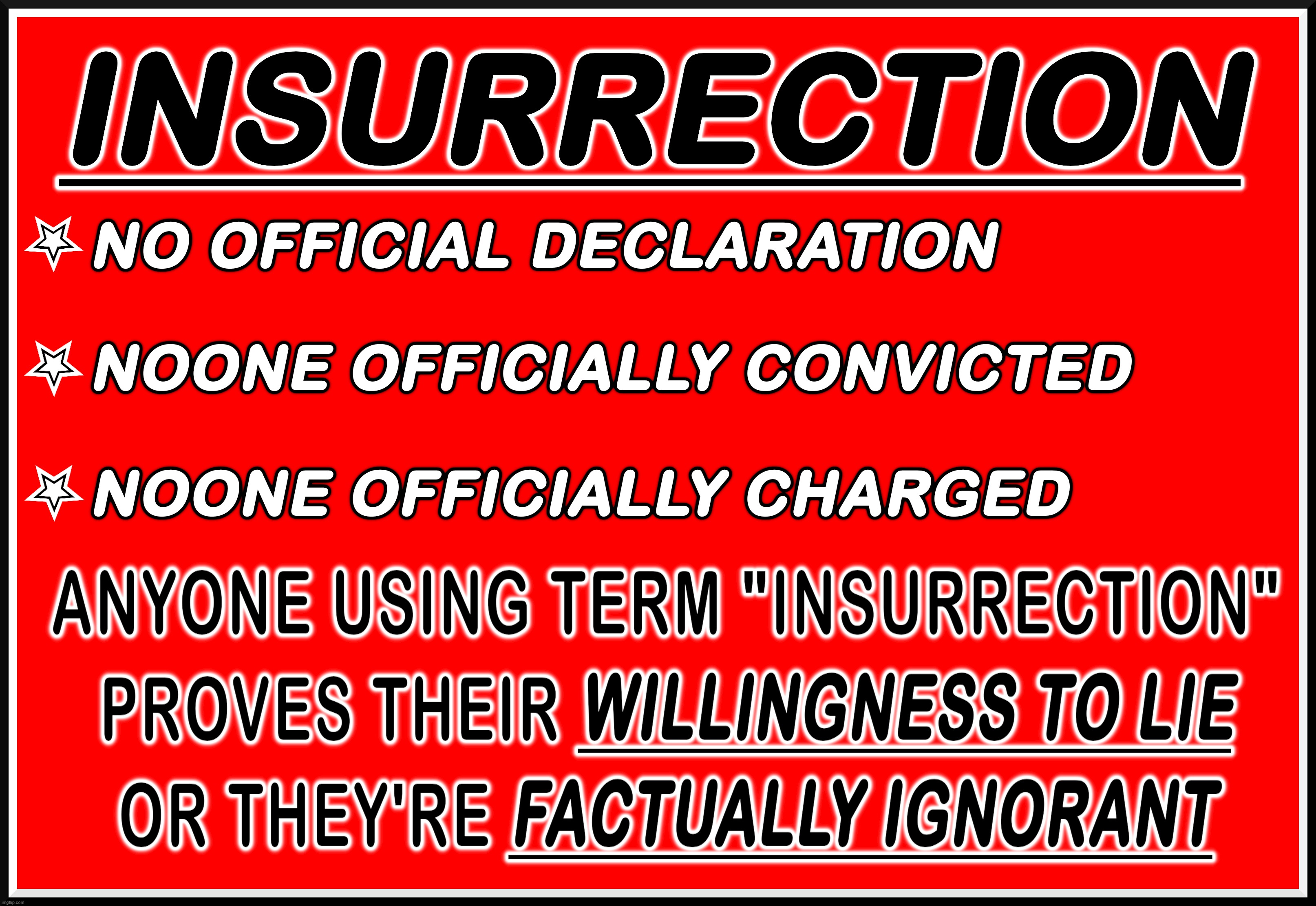 INSURRECTION NOT ! | image tagged in insurrection,charged,convicted,j6,attack,riot | made w/ Imgflip meme maker