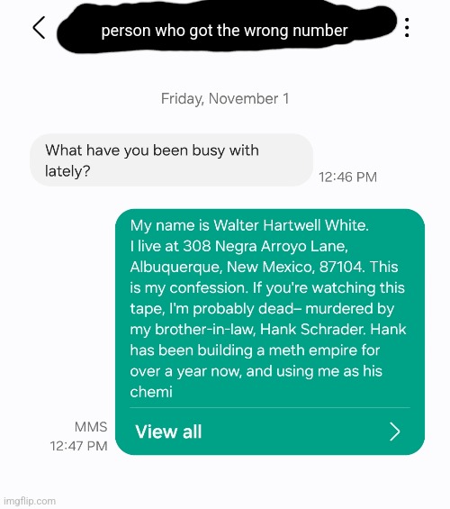 person who got the wrong number | made w/ Imgflip meme maker