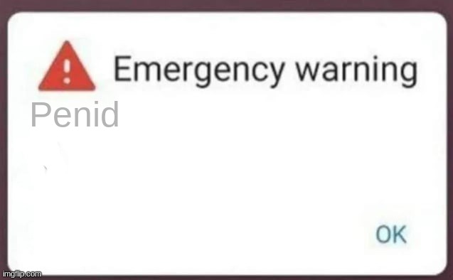 Emergency Warning | Penid | image tagged in emergency warning | made w/ Imgflip meme maker